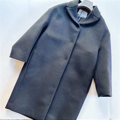 so prabito prada|MAKE OFFER Prada Soprabito Panno Bleu Cocoon Coat .